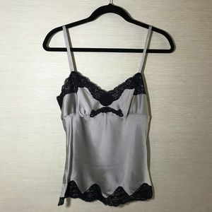 Express Design Studio Gray Tank with Lace Sz M